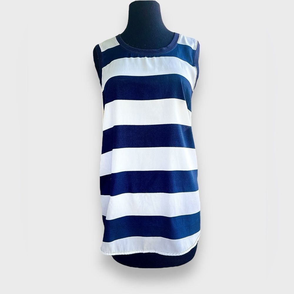 J. Crew Sleeveless Blue & White Stripped Tank | Women’s M